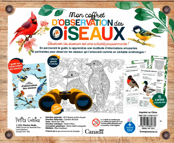 MON  COFFRET D'OBSERVATION  DES OISEAUX