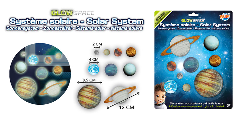 Buki glow-in-the-dark solar system detail