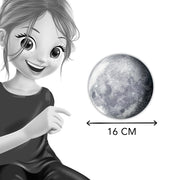 Moon glowing on a bedroom wall