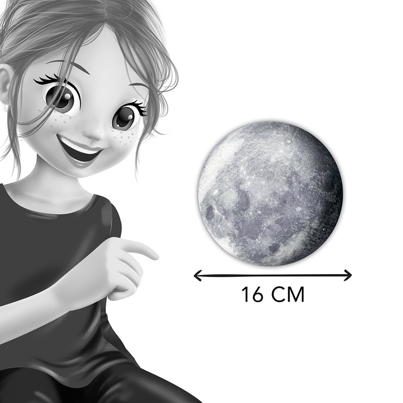Moon glowing on a bedroom wall