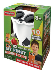 Child using the panda microscope