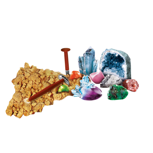 Contents of the Clementoni Crystals and Gemstones science kit
