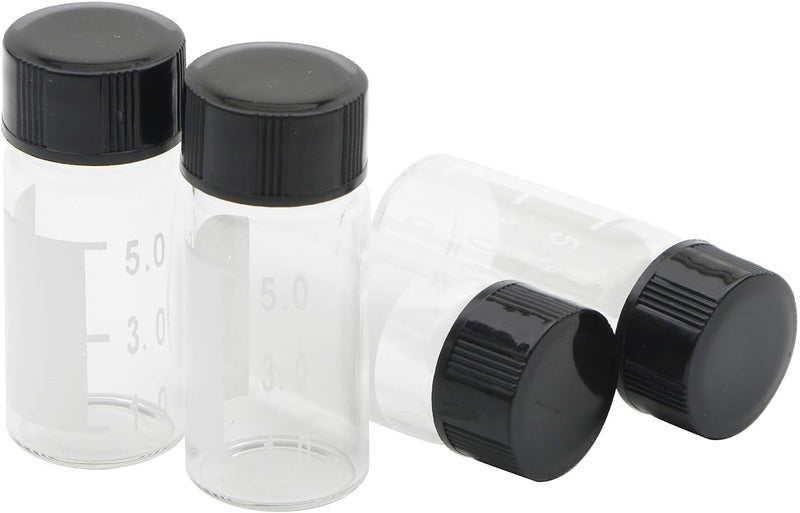 5 ml graduated glass vials with black screw caps - Le Naturaliste