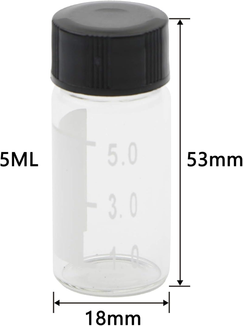 5 ml glass vial dimensions 18 mm x 53 mm - Le Naturaliste