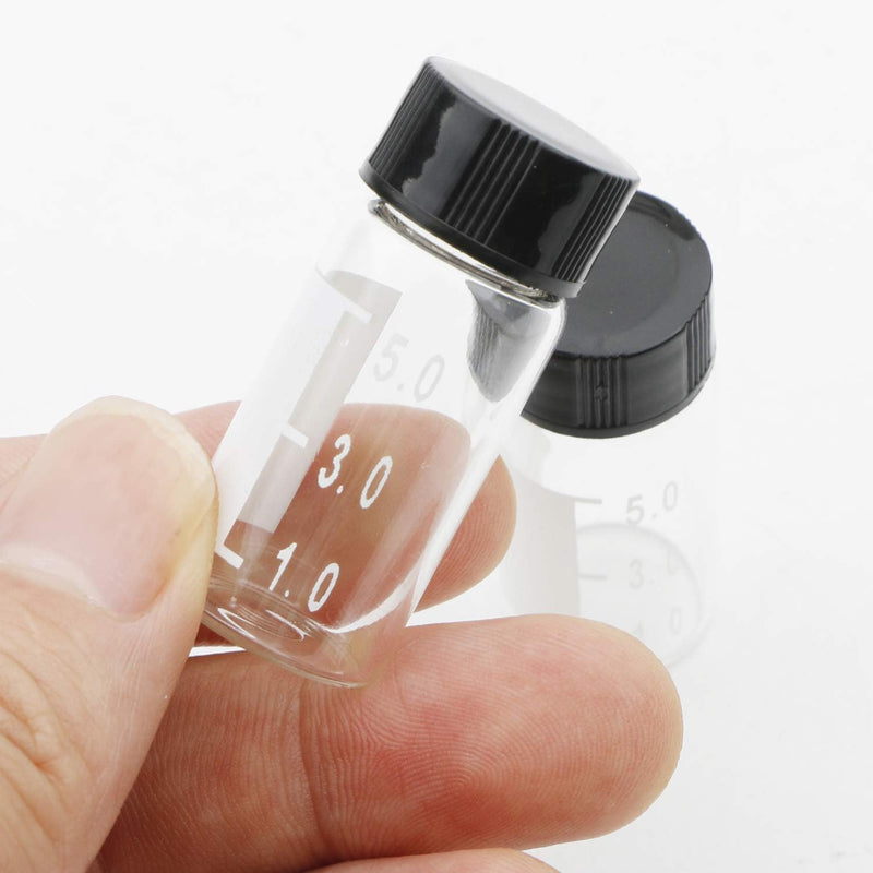 5 ml glass vial held in hand, graduated scale and write-on panel - Le Naturaliste