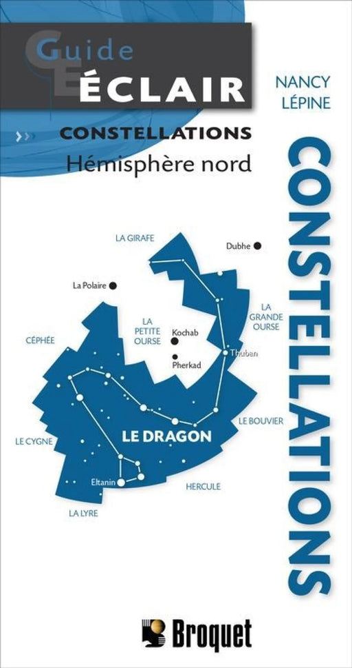 Guide Éclair – Constellations of the northern hemisphere, French-language fold-out star guide published by Broquet