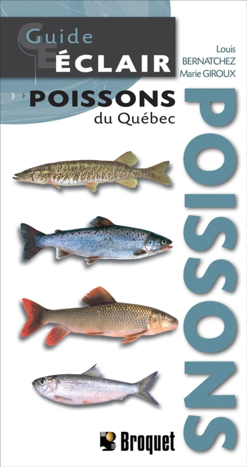 Guide Éclair – Fishes of Québec, French-language fold-out field guide published by Broquet
