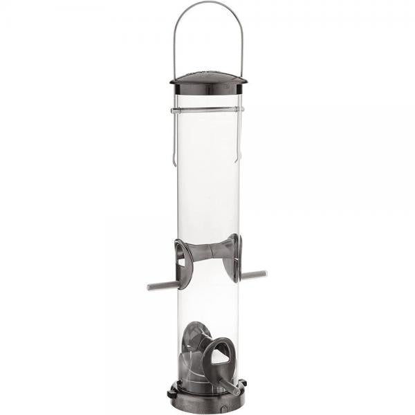 Aspects medium brushed nickel Quick Clean seed tube feeder - alternate view