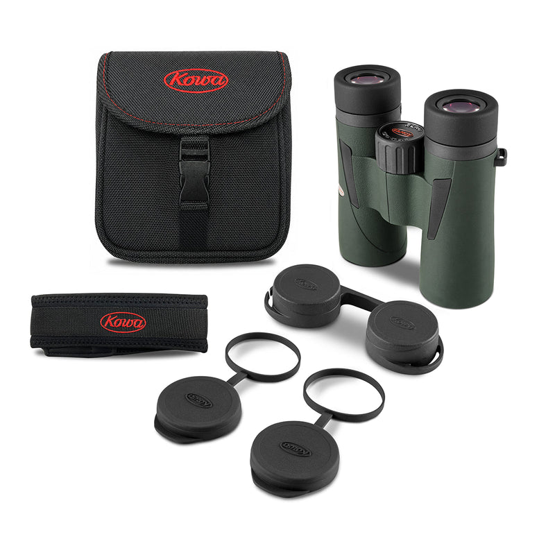 Kowa BD III XD 10x42 binoculars with accessories