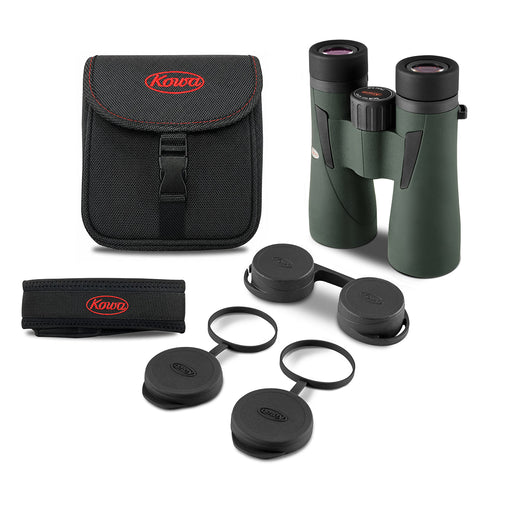 Kowa BD III XD 12x50 binoculars with accessories