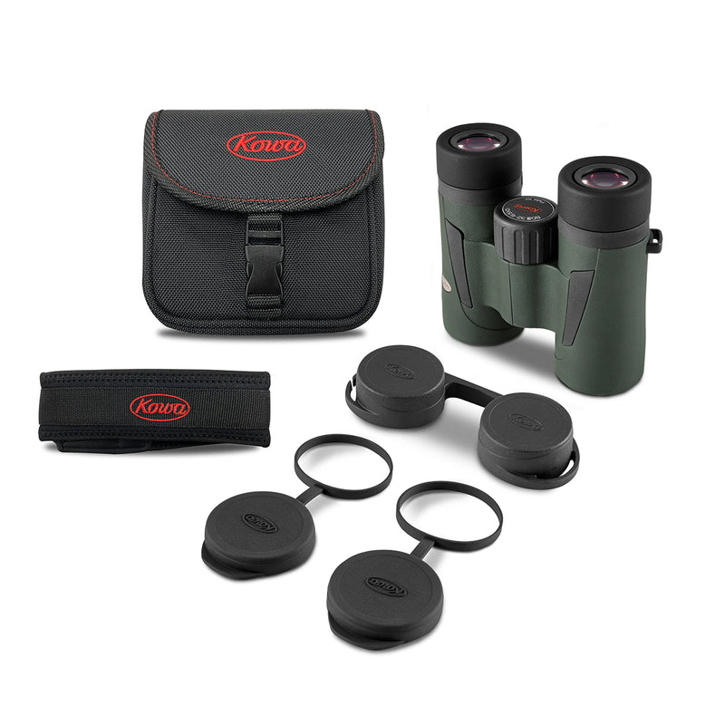 Kowa BD III XD 6.5x32 binoculars with accessories