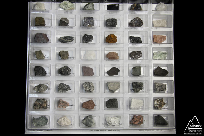 Collection du prospecteur – 24 roches et 24 minéraux du Québec (Minroc Science)