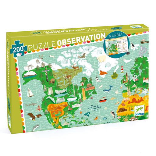Djeco observation puzzle Around the World, 200 pieces, with poster and booklet