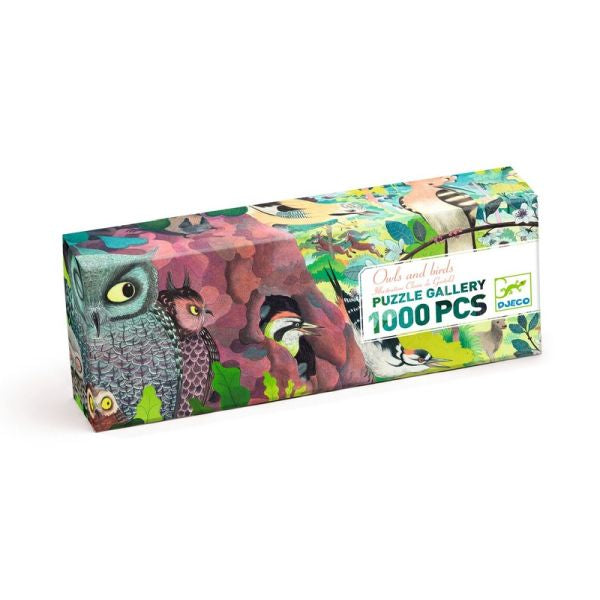 Djeco Gallery puzzle Owls and Birds, 1000 pieces, panoramic format