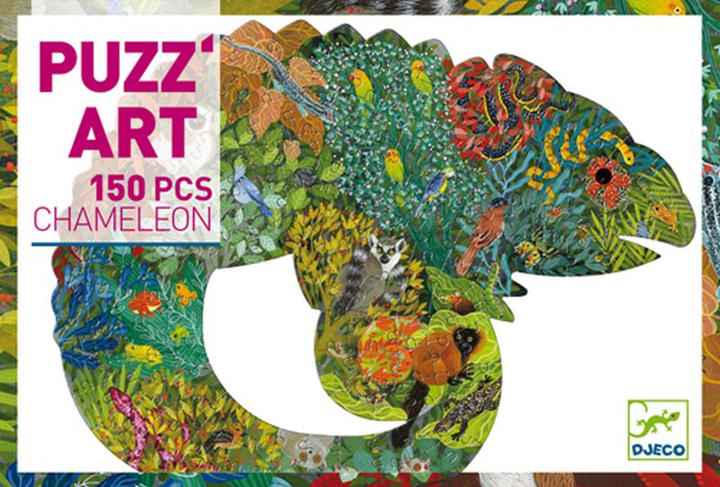 Djeco Puzz'Art Chameleon, 150-piece openwork silhouette puzzle
