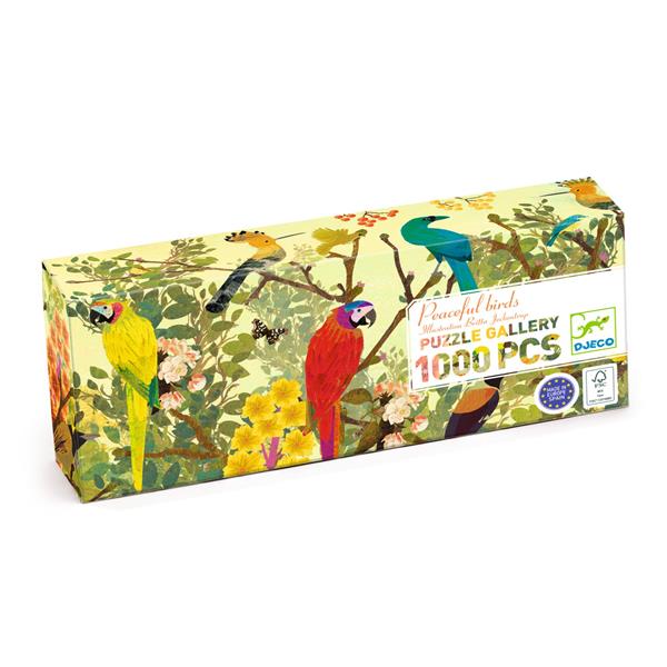 Djeco Gallery puzzle Peaceful Birds, 1000 pieces, 97 x 33 cm panoramic format