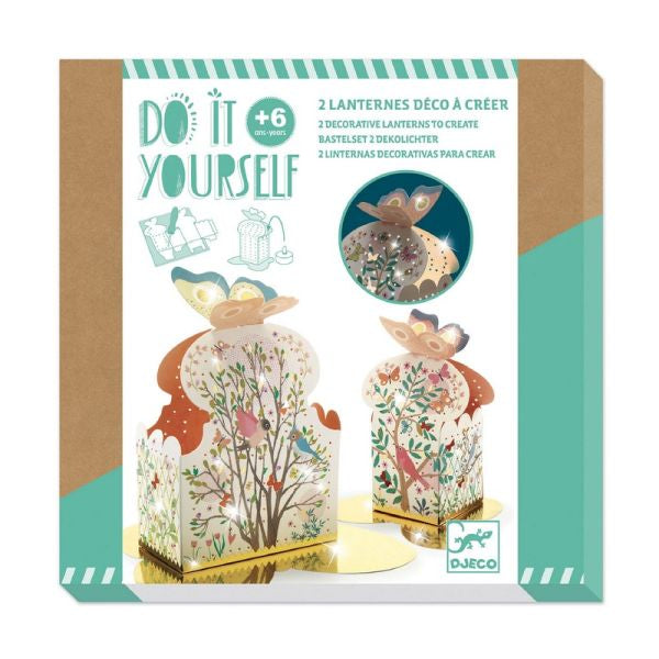 Djeco Chiaroscuro craft kit, two pierced lanterns with LED candles