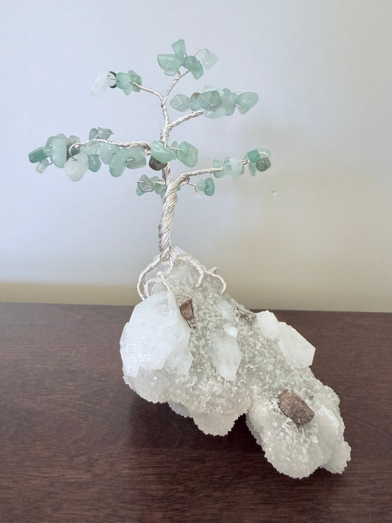 Arbre de gemmes, aventurine sur apophyllite de l'Inde