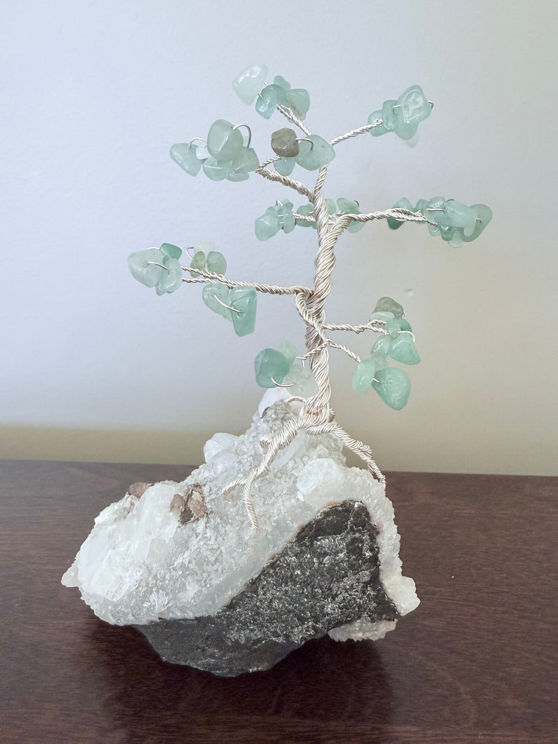 Arbre de gemmes, aventurine sur apophyllite de l'Inde
