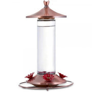 Elegant copper hummingbird feeder