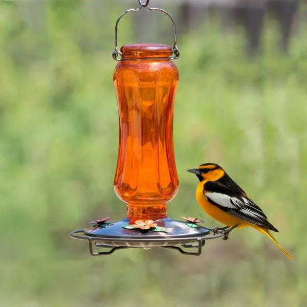 Perky-Pet Carnival Glass Vintage Oriole Feeder - alternate view