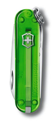 Victorinox Classic SD Transparent, Green Tea (green), front view
