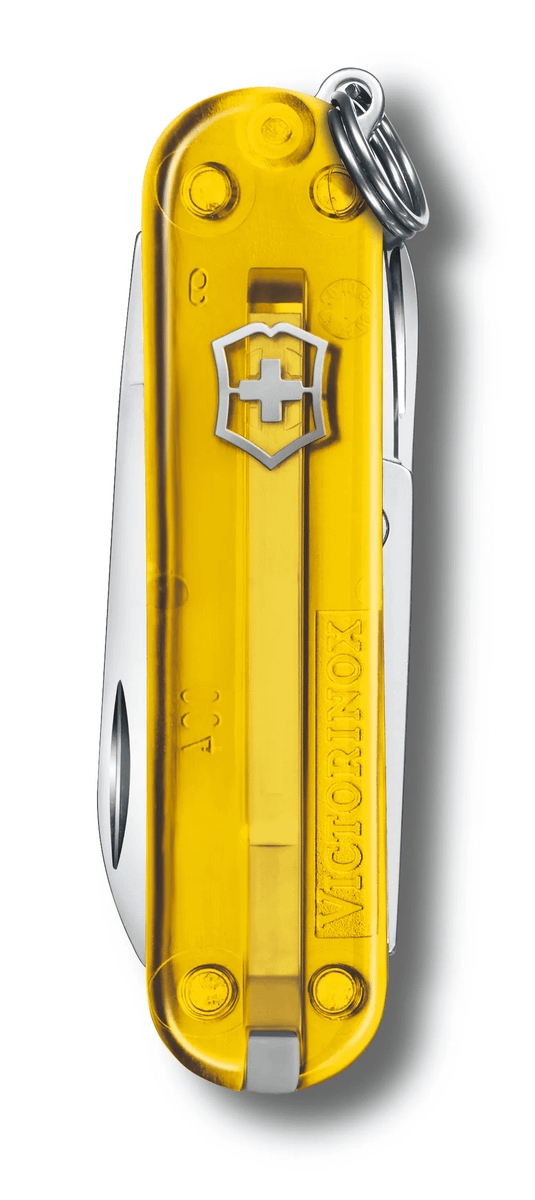Victorinox Classic SD Transparent, Tuscan Sun (yellow), front view