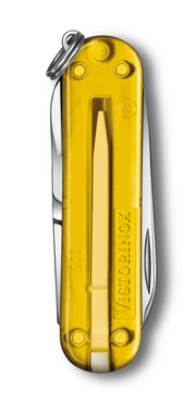 Victorinox Classic SD Transparent, Tuscan Sun (yellow), back view