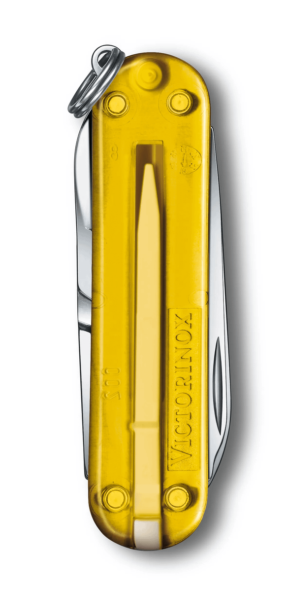 Victorinox Classic SD Transparent, Tuscan Sun (yellow), back view