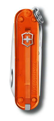 Victorinox Classic SD Transparent, Fire Opal (orange), front view