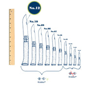 Comparatif des tailles de la gamme Opinel, du no 2 au no 12