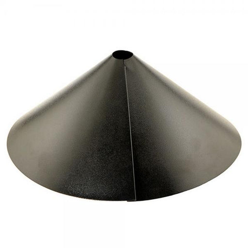 18 in. black wrap-around squirrel baffle mounted on a bird feeder pole – Woodlink WL24265