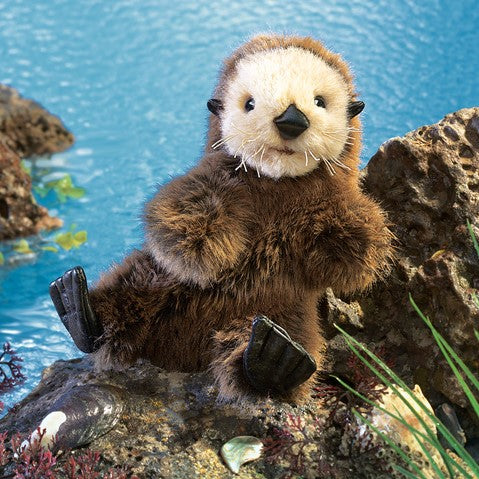 Baby Sea Otter Hand Puppet – Folkmanis