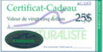 Gift certificate (printed version) for Science and Nature from Le Naturaliste