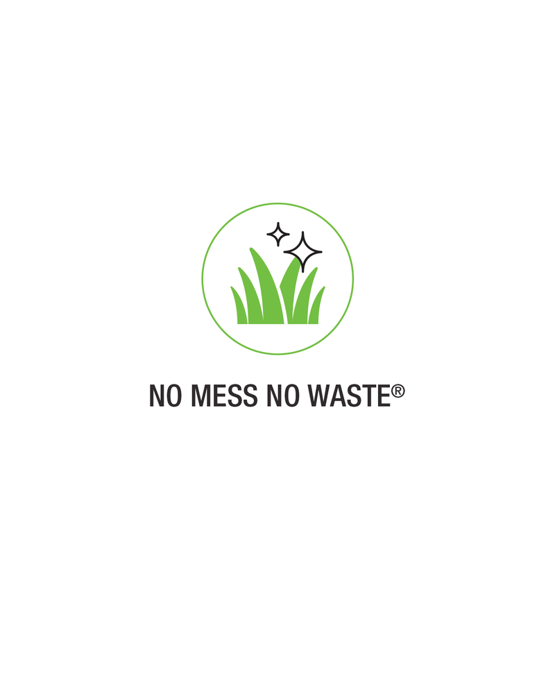 No Mess No Waste: the mesh feeder drops nothing on the ground