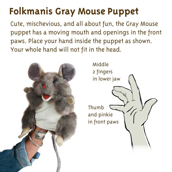 Gray Mouse Hand Puppet – Folkmanis