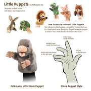 Schéma d'utilisation des marionnettes Little Puppets Folkmanis