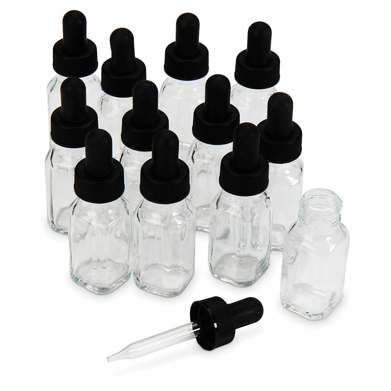 Glass dropper bottle 1/2 oz with dropper cap
